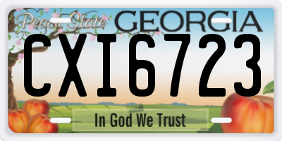 GA license plate CXI6723