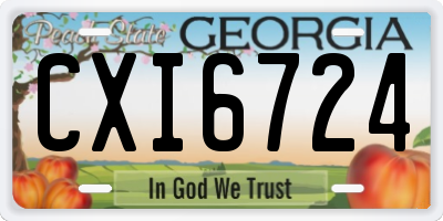 GA license plate CXI6724