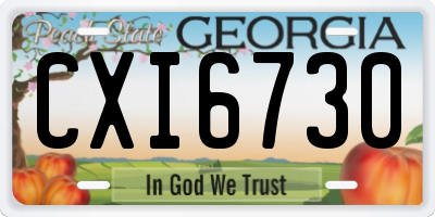 GA license plate CXI6730