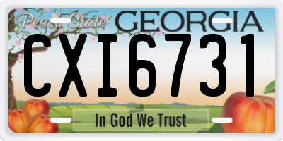 GA license plate CXI6731