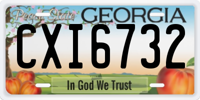 GA license plate CXI6732