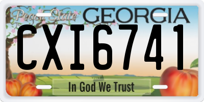GA license plate CXI6741