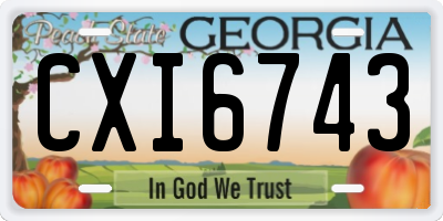 GA license plate CXI6743