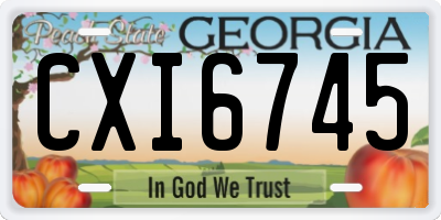 GA license plate CXI6745