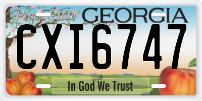 GA license plate CXI6747