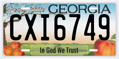 GA license plate CXI6749