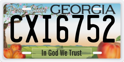 GA license plate CXI6752