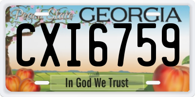 GA license plate CXI6759