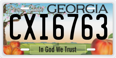 GA license plate CXI6763