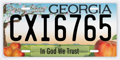 GA license plate CXI6765
