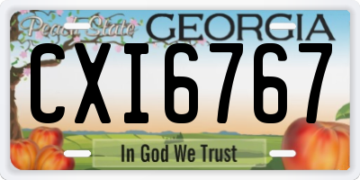 GA license plate CXI6767