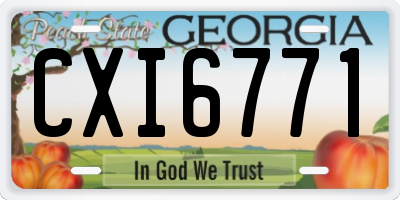 GA license plate CXI6771