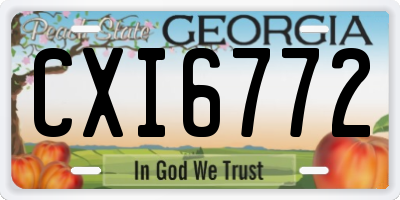 GA license plate CXI6772