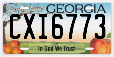 GA license plate CXI6773