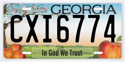 GA license plate CXI6774
