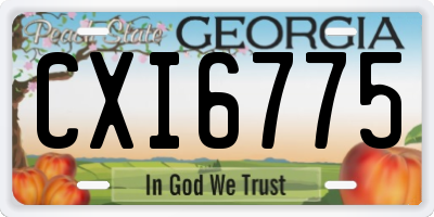 GA license plate CXI6775