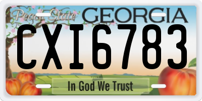 GA license plate CXI6783