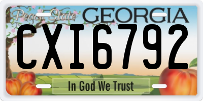 GA license plate CXI6792