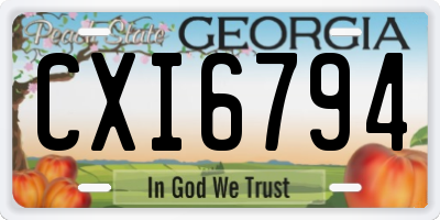 GA license plate CXI6794