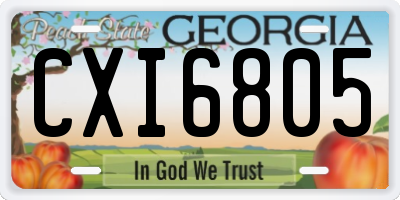 GA license plate CXI6805