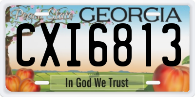 GA license plate CXI6813