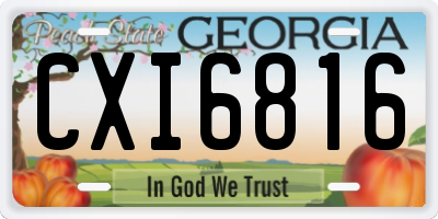 GA license plate CXI6816