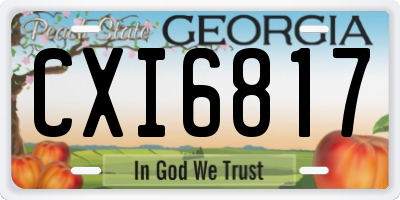 GA license plate CXI6817