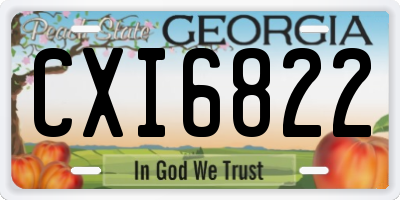GA license plate CXI6822