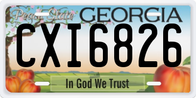 GA license plate CXI6826