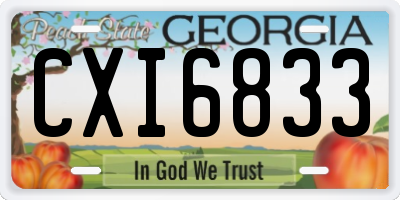 GA license plate CXI6833