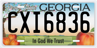 GA license plate CXI6836