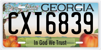 GA license plate CXI6839
