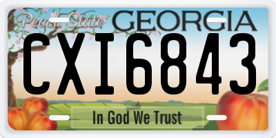 GA license plate CXI6843