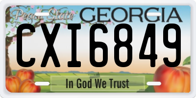 GA license plate CXI6849