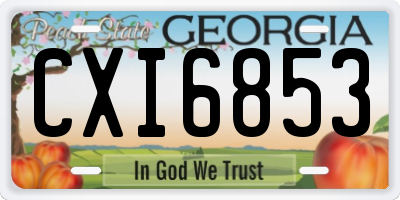 GA license plate CXI6853