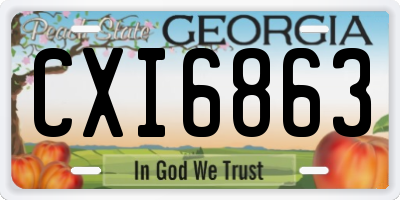 GA license plate CXI6863