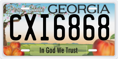 GA license plate CXI6868