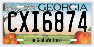 GA license plate CXI6874