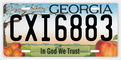 GA license plate CXI6883