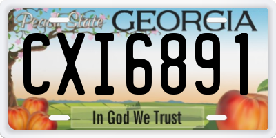 GA license plate CXI6891