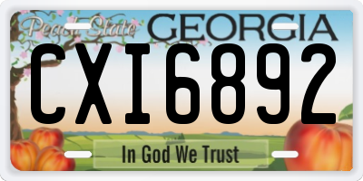 GA license plate CXI6892