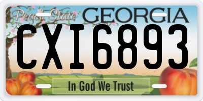 GA license plate CXI6893