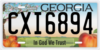 GA license plate CXI6894
