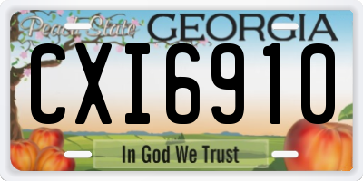 GA license plate CXI6910