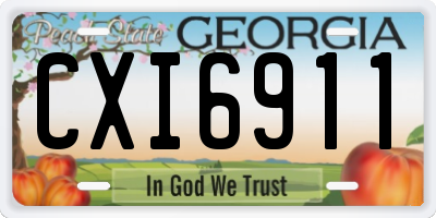 GA license plate CXI6911