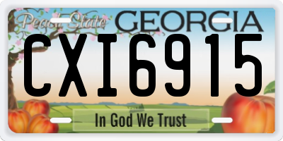 GA license plate CXI6915