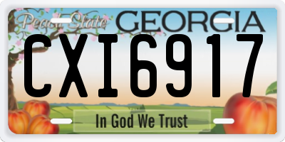 GA license plate CXI6917
