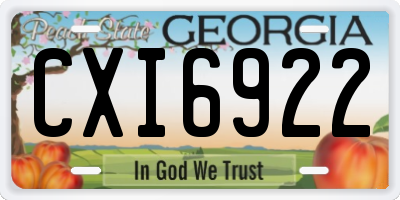 GA license plate CXI6922