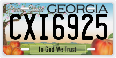 GA license plate CXI6925