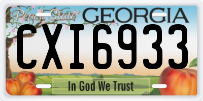GA license plate CXI6933